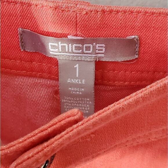 Chico's‎ comfy salmon colored ankle pants Size 1 equivalent size 8 - Picture 3 of 5